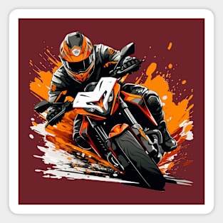 Biker Racing Illustration Magnet